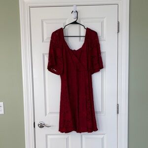 Festive Red Lace Dress